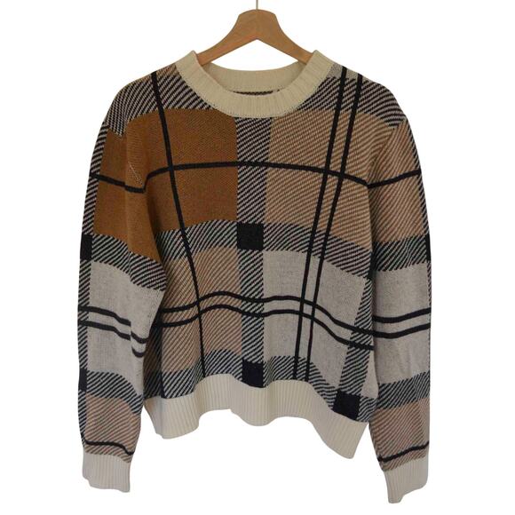 Barbour Bridgitte Tartan Plaid Knit Sweater Size 14 - Picture 1 of 5